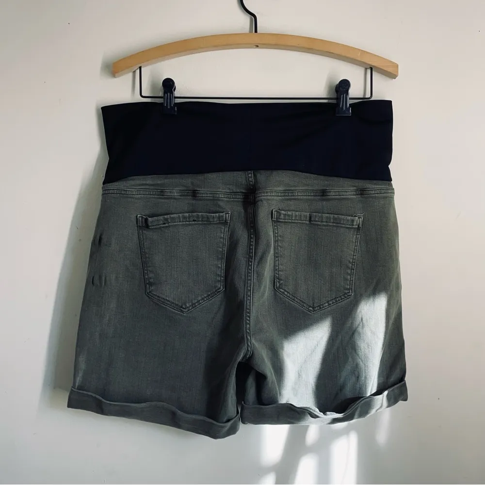 Liverpool Jeans Co. “The Short” Maternity Cuff Shorts Dark Green size 14 - Image 2