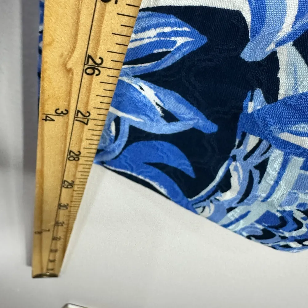 Lilly Pulitzer Pants Women 00 Tropical Floral Blue White Resort Coastal Vacation - Image 6