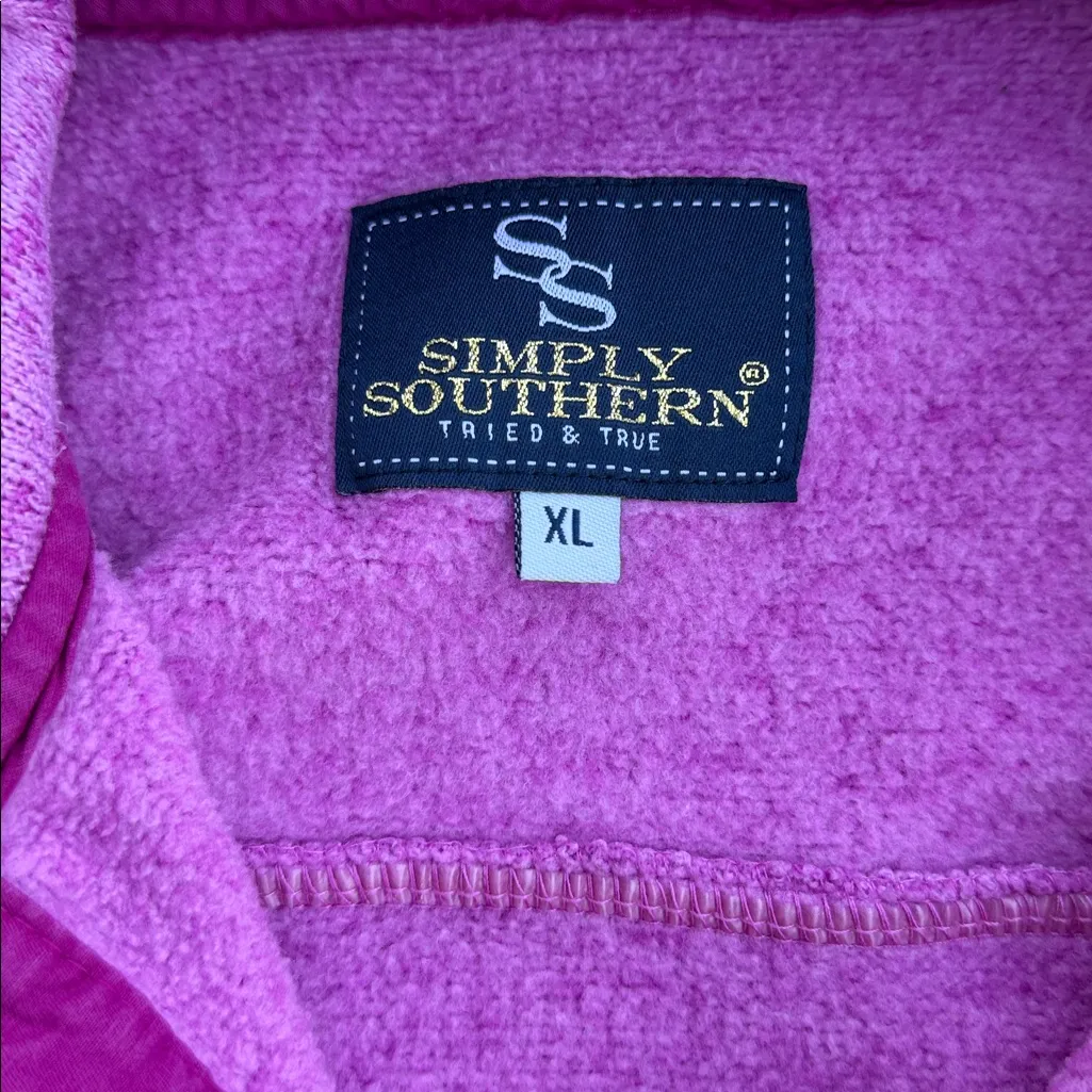 Simply Southern Magenta Fleece Pullover size XL - Image 4