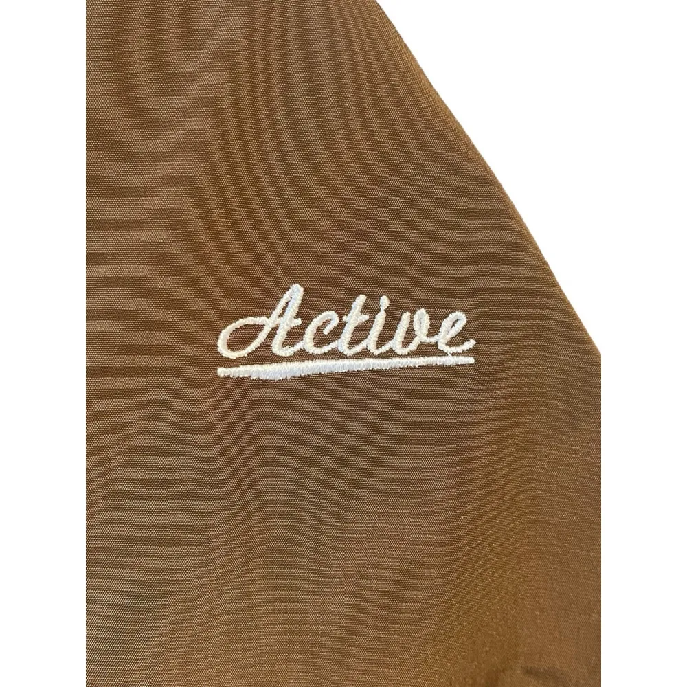 Dazy Jacket Womens Small Brown Cream Cropped Full Zip Long Sleeve Collarless - Image 5