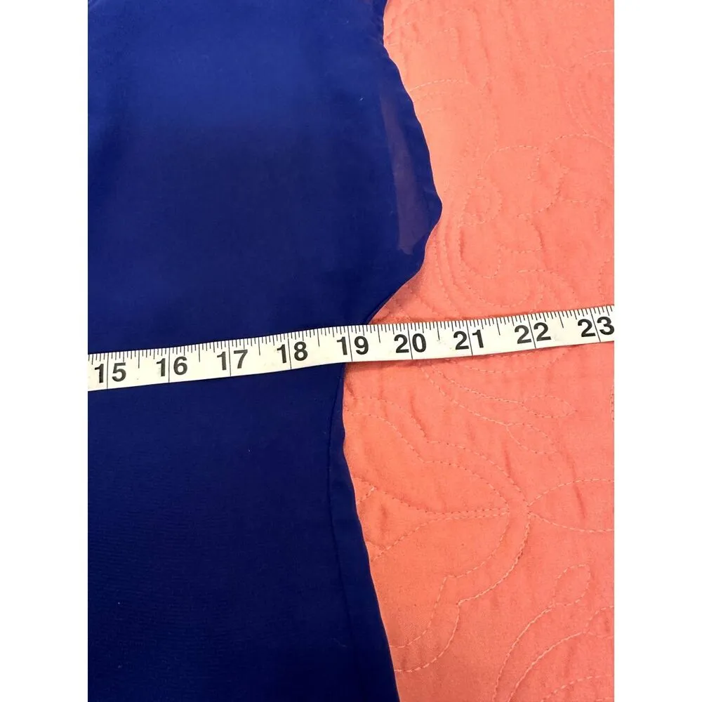Trixxi Women's Blue Shirt Sleeve Sheer Top Size Medium. - Image 5