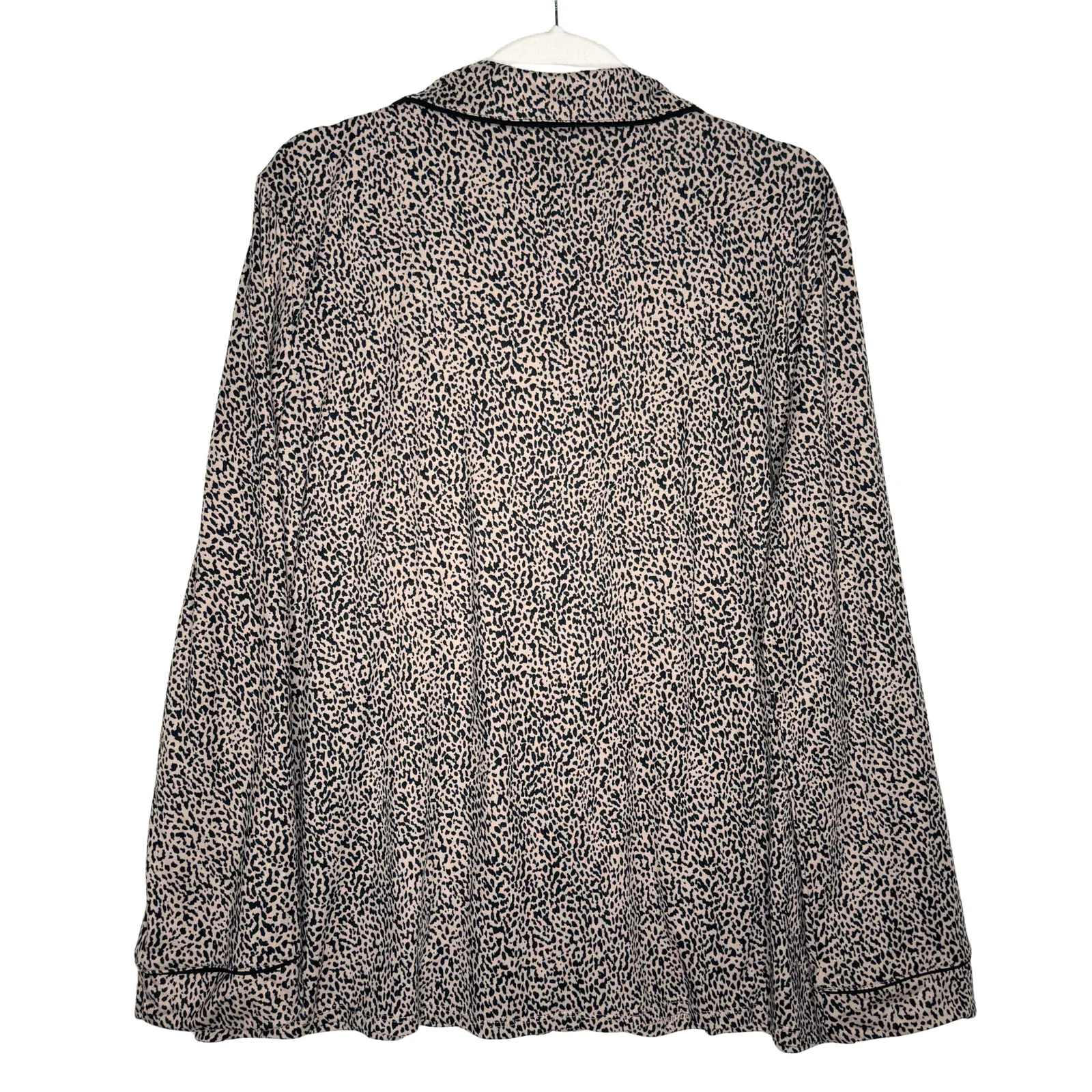 Alfani Intimates Leopard Long Sleeve Button Down Pajama Top & Bottoms Set XL Pjs - Image 10