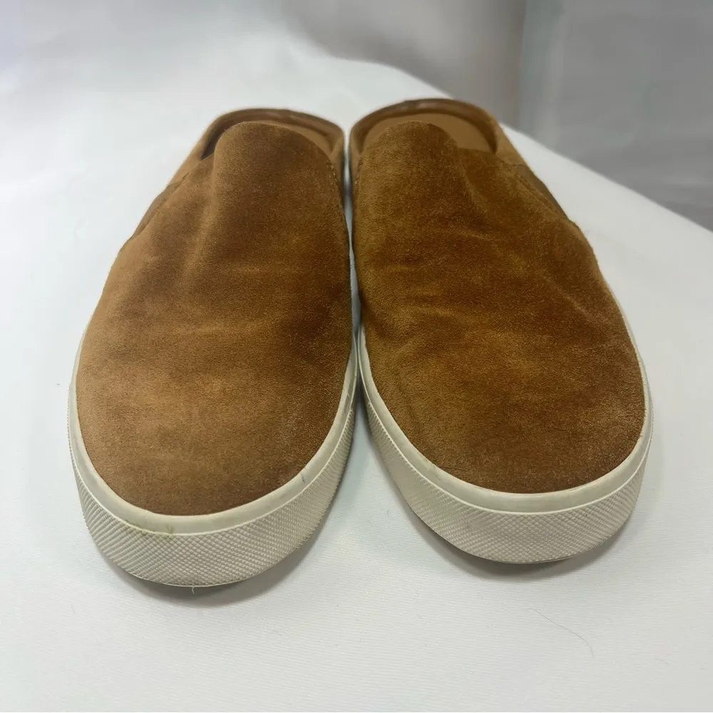 Vince Women’s Cognac Camel Suede Otiena Mules Slides Slip-Ons Clogs Size 6.5 - Image 3