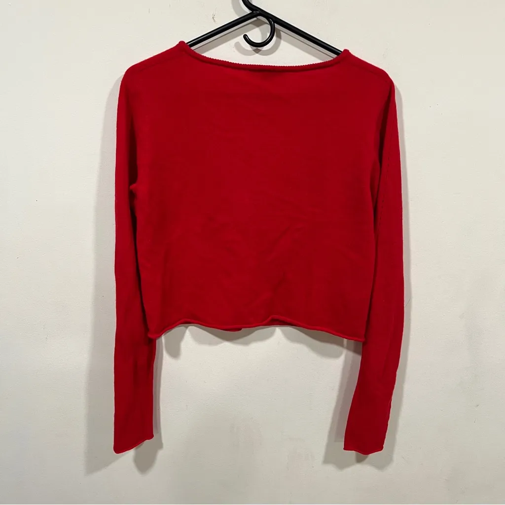 EUC KIKI DE MONTPARNASSE Cashmere Cardigan RED size tag missing SOLD OUT crop Size M - Image 3