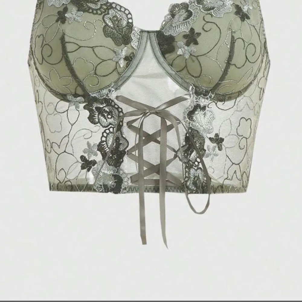 ROMWE Green Lace Bralette Intimates S - Image 9