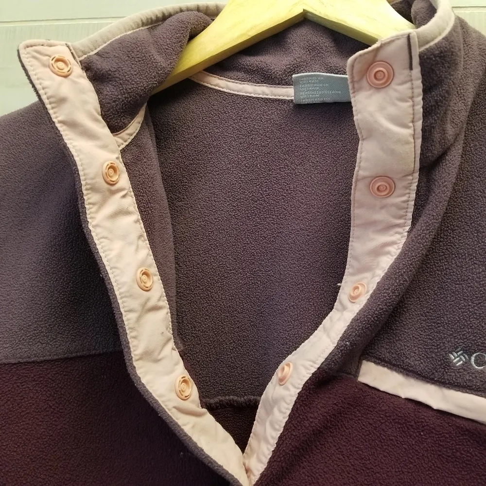 {S} Columbia Benton Springs Half Snap Fleece Pullover Jacket Dusty Mauve Purple - Image 3