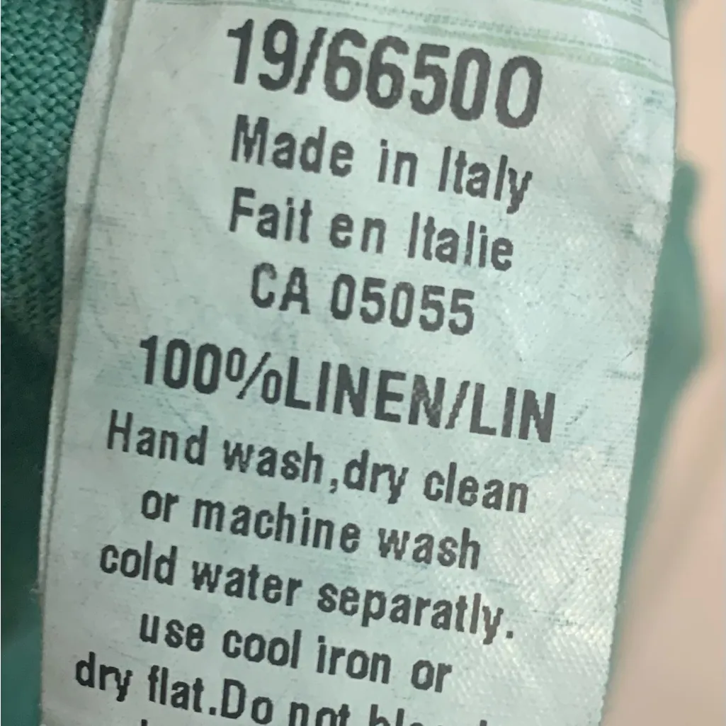Italy Green Linen Midi Sleeveless Small Dress. 2529 - Image 4