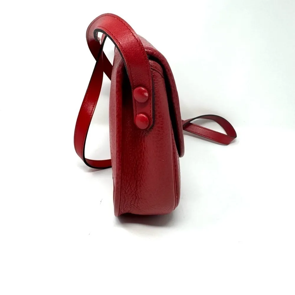 Christian Dior Vintage Bobby Saddle Red Leather Crossbody Shoulder Bag - Image 3