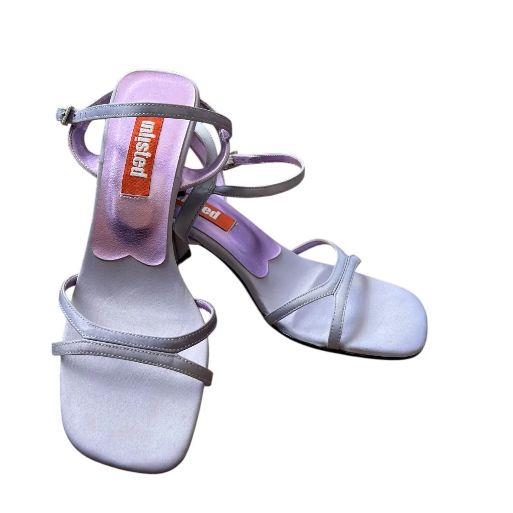 Y2K Lavender Satin Strappy Heels 7.5 EUC - Image 2