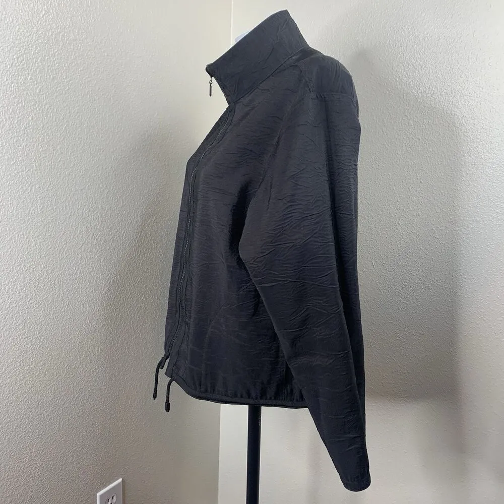 Mycra Pac Brown Black Crinkle Front Full Zip Reversible Jacket Sz 0 - Image 8