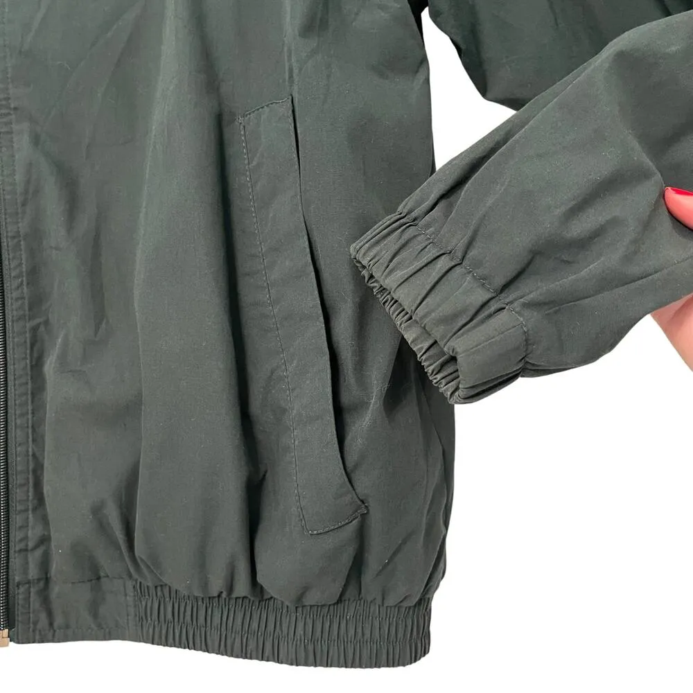 Vintage Field Chore Coat Barn Jacket Green Size XL Windbreaker Tan Collar 80s - Image 6