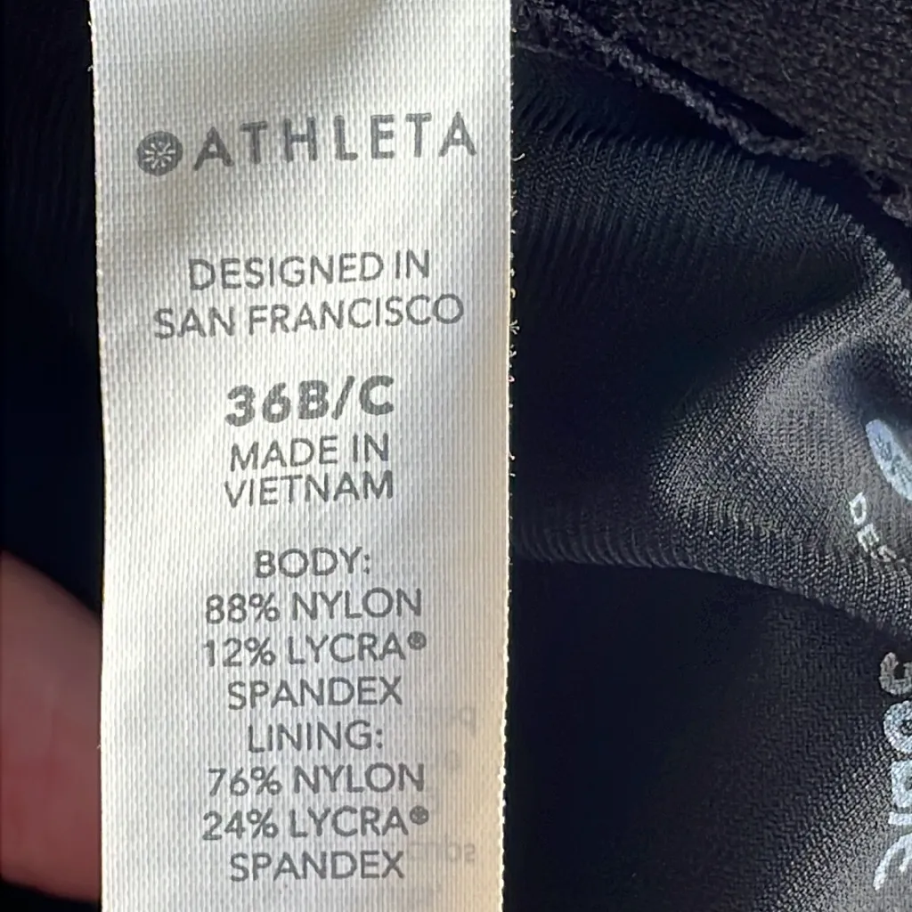 Athleta  Black RIB BRA CUP BIKINI TOP - Image 8