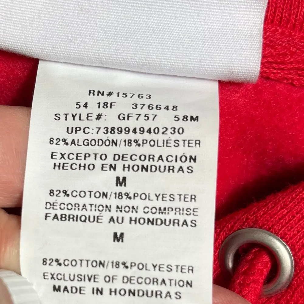 Champion Red Reverse Weave Hoodie Size Medium - Image 7