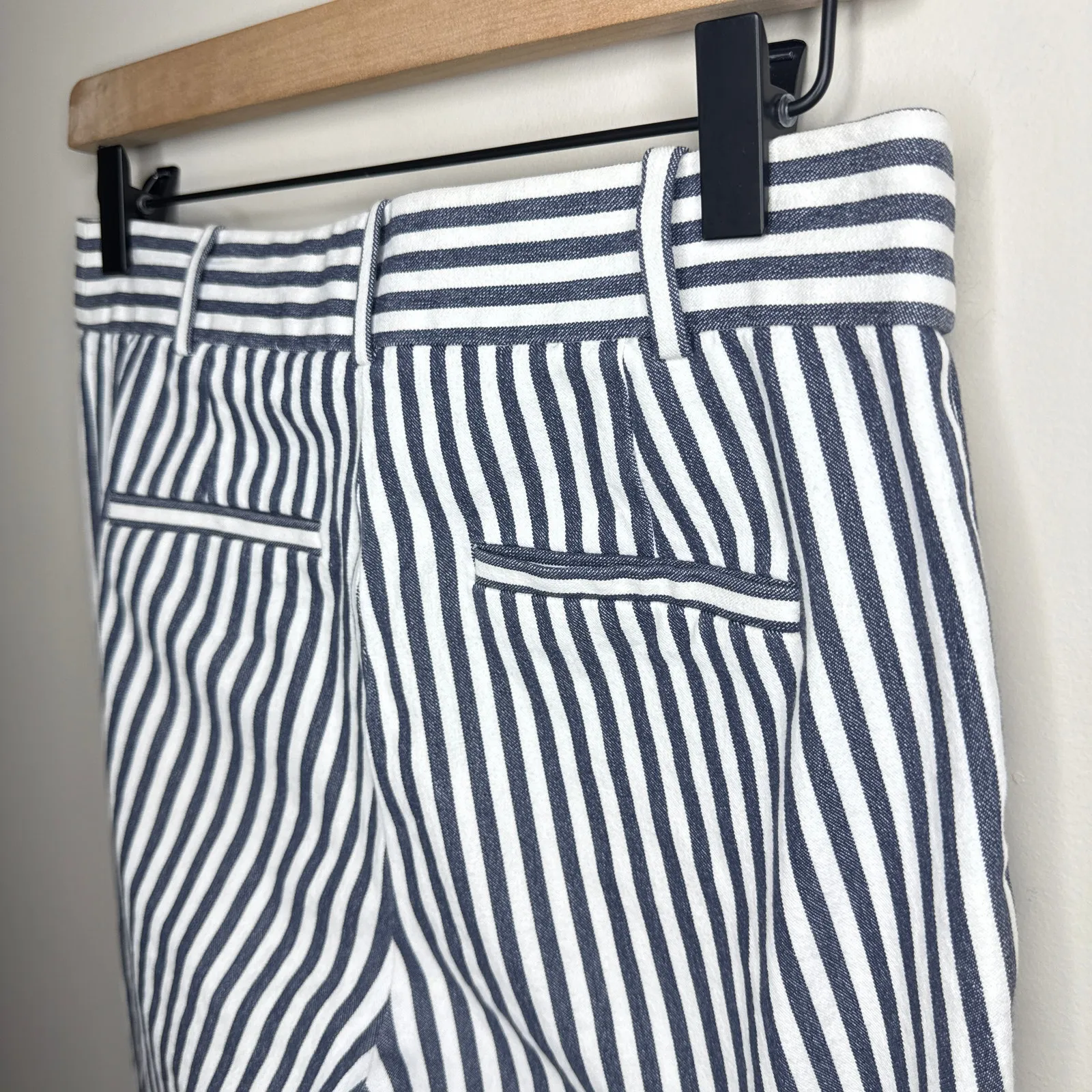 Derek Lam 10 Crosby Size 4 Striped Crop Flare Trousers Pant Work to Weekend Chic - Image 7