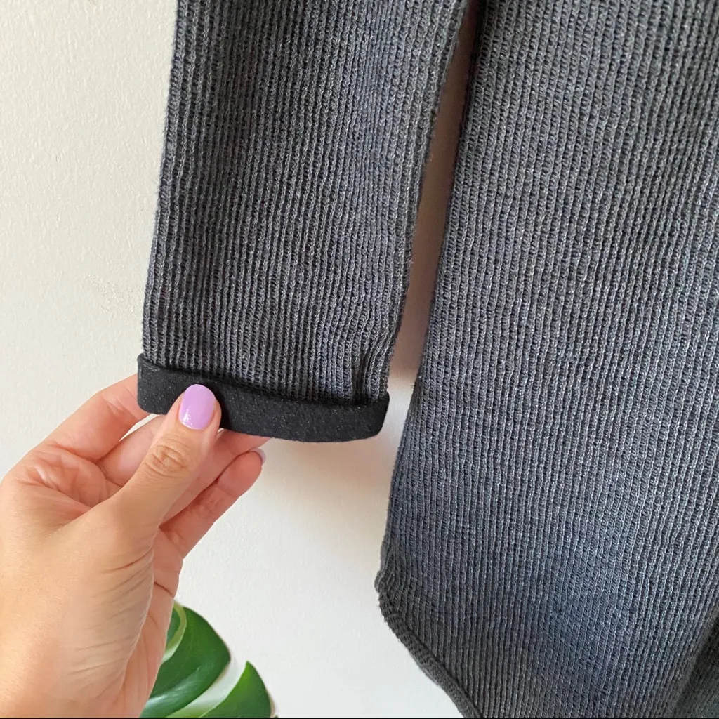 Topshop Long Sleeve Waffle Knit Sweater Dress US Size 2 Gray - Image 3