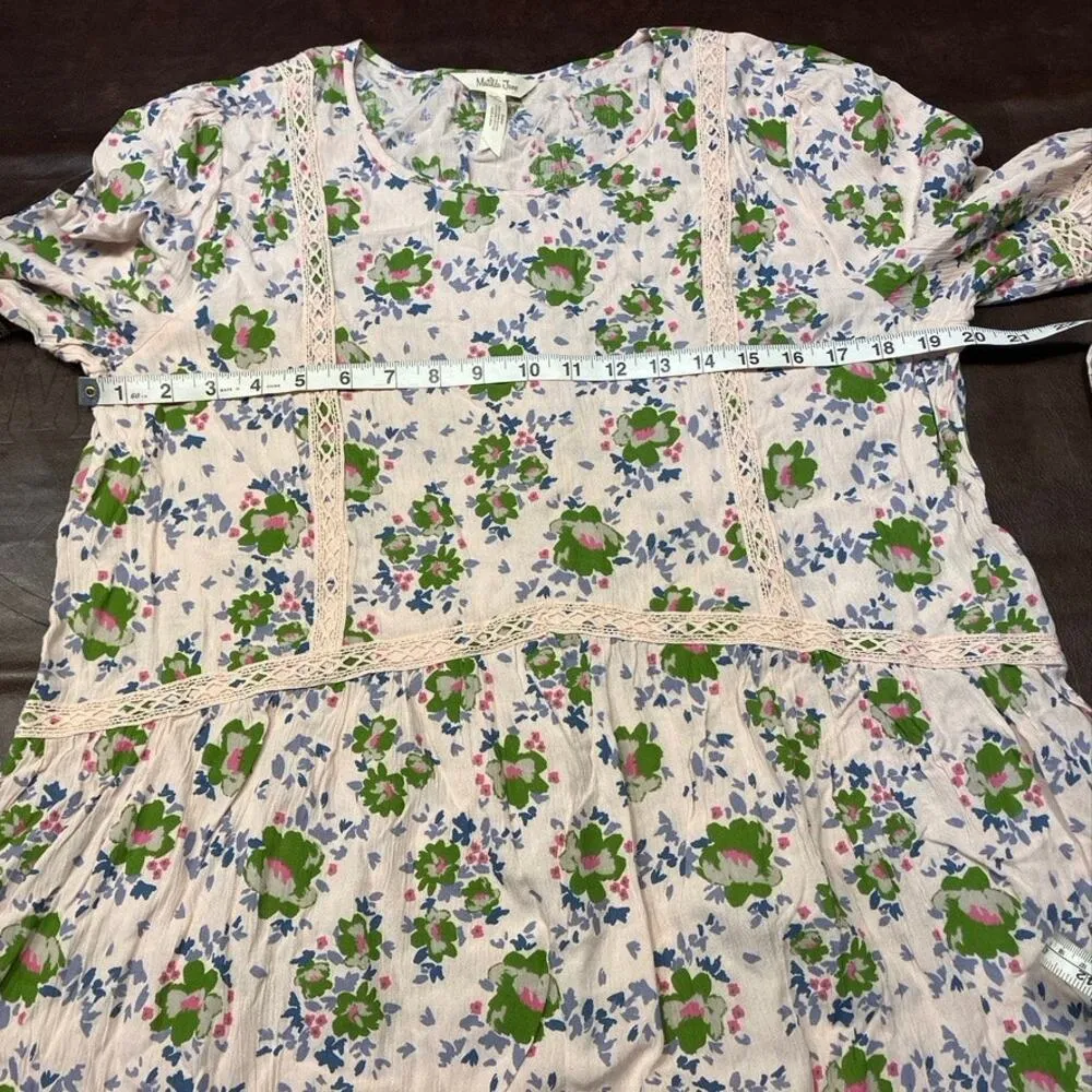 Matilda Jane Like a Lady Floral Tunic Blouse Womens XL Pink Boho Preppy Feminine - Image 15