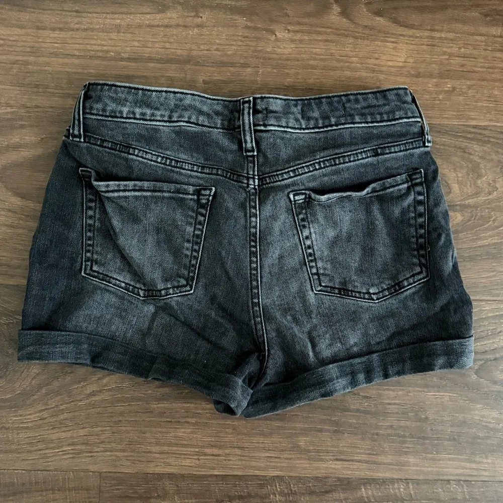 Wild Fable Black/Dark Wash Cuffed Denim Shorts High-Waisted - Image 2