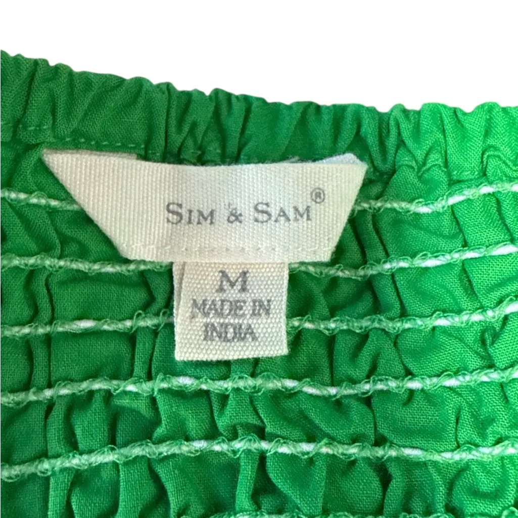 Sim & Sam Emerald Green Puff Sleeve Top | Smocked Off The Shoulder Peplum Blouse - Image 7