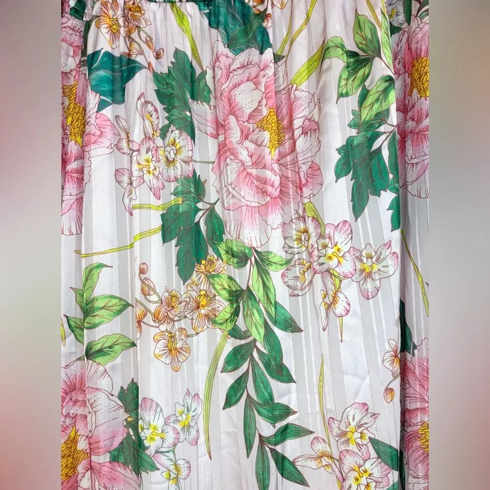 Boston Proper Floral Blooms Off The Shoulder Maxi Dress Size L - Image 11