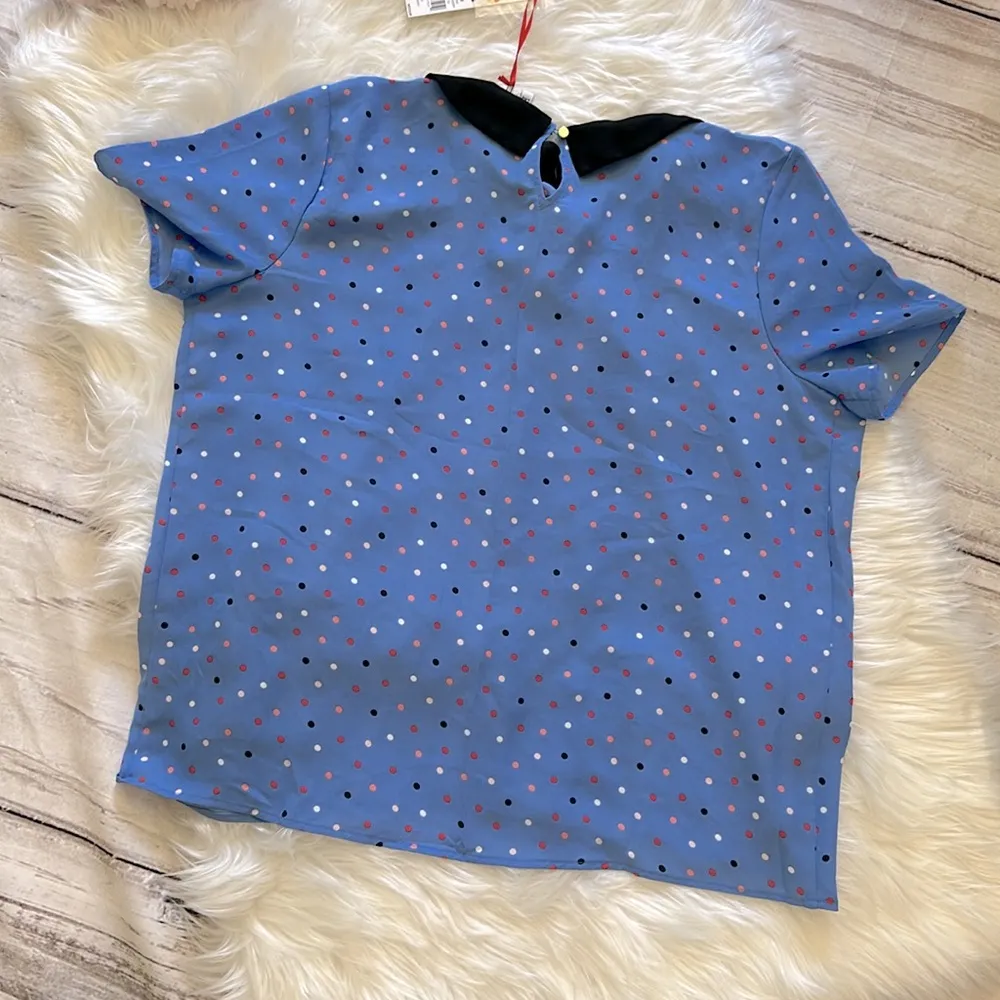 Peter Pan Collar  Inverted Pleat Women’s Chiffon Top Size Medium - Image 5