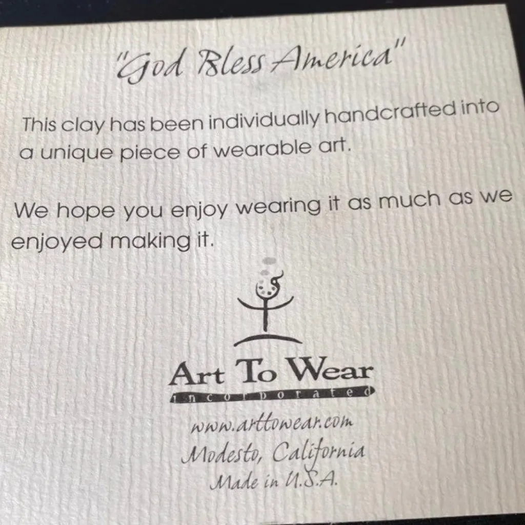 Handcrafted god bless america flag  Pin - Image 2