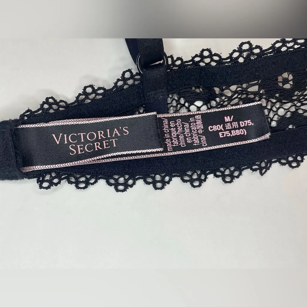 Victoria's Secret Black‎ Lace Underwire Bra Size M - Image 6