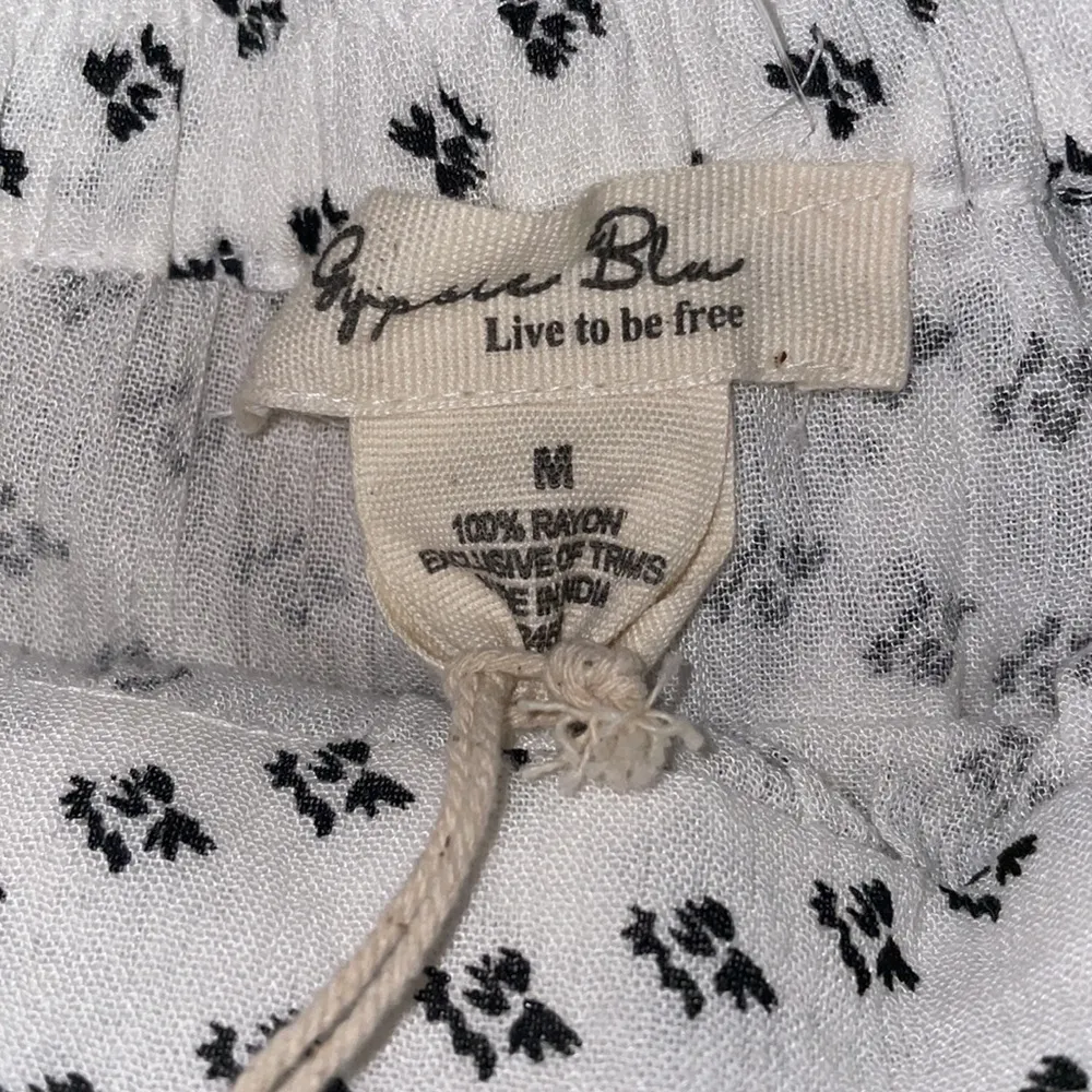 Gypsie Blu M FLORAL PRINTED WHITE RAYON CREPE BOTTOM PANTS FOR WOMEN Black Size M - Image 8