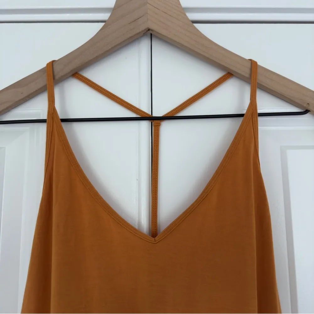 Lululemon Modal-Silk Yoga Tank Top in Autumn Orange athletic yoga Flowy tie back - Image 7