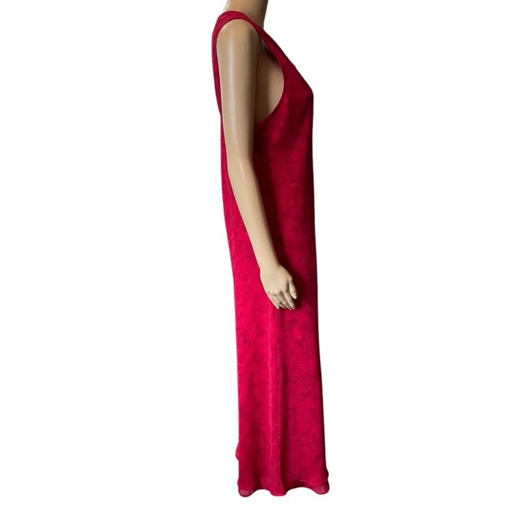 Jessica Howard Y2K Red Pink Romantic Ethereal Witchy Floral Ruffle Maxi Dress - Image 3