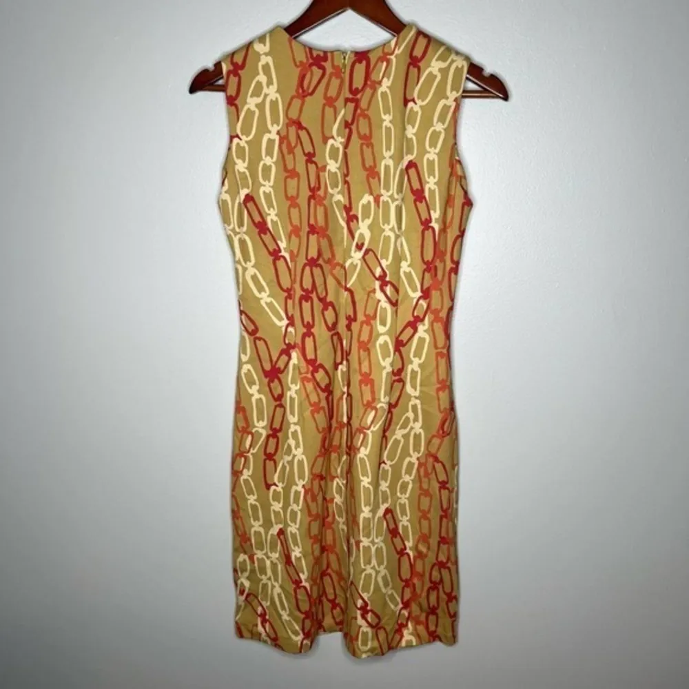 J. McLaughlin Brown Red Dress Chain Ponte knit sheath stretch career size small - Image 3