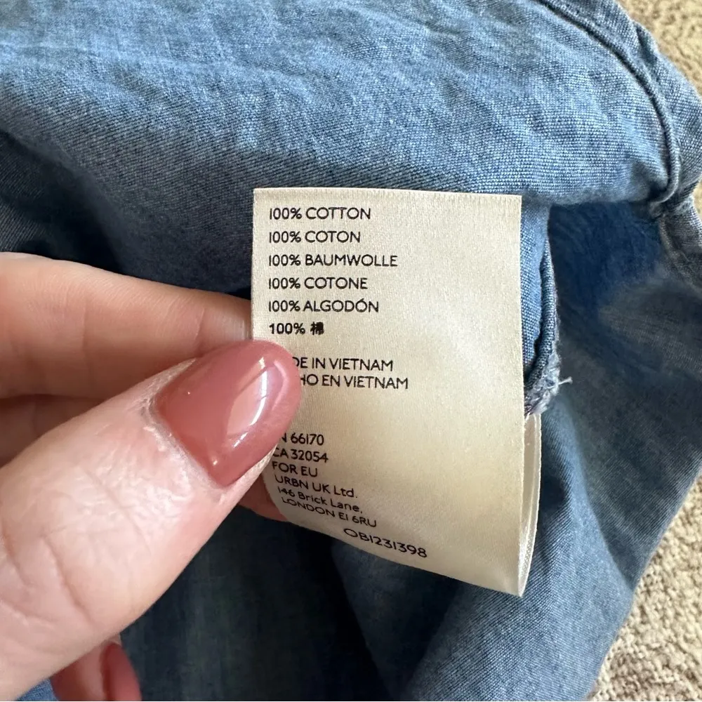 Pilcro Juni Ruffled Denim Button Down Shirt - Image 5