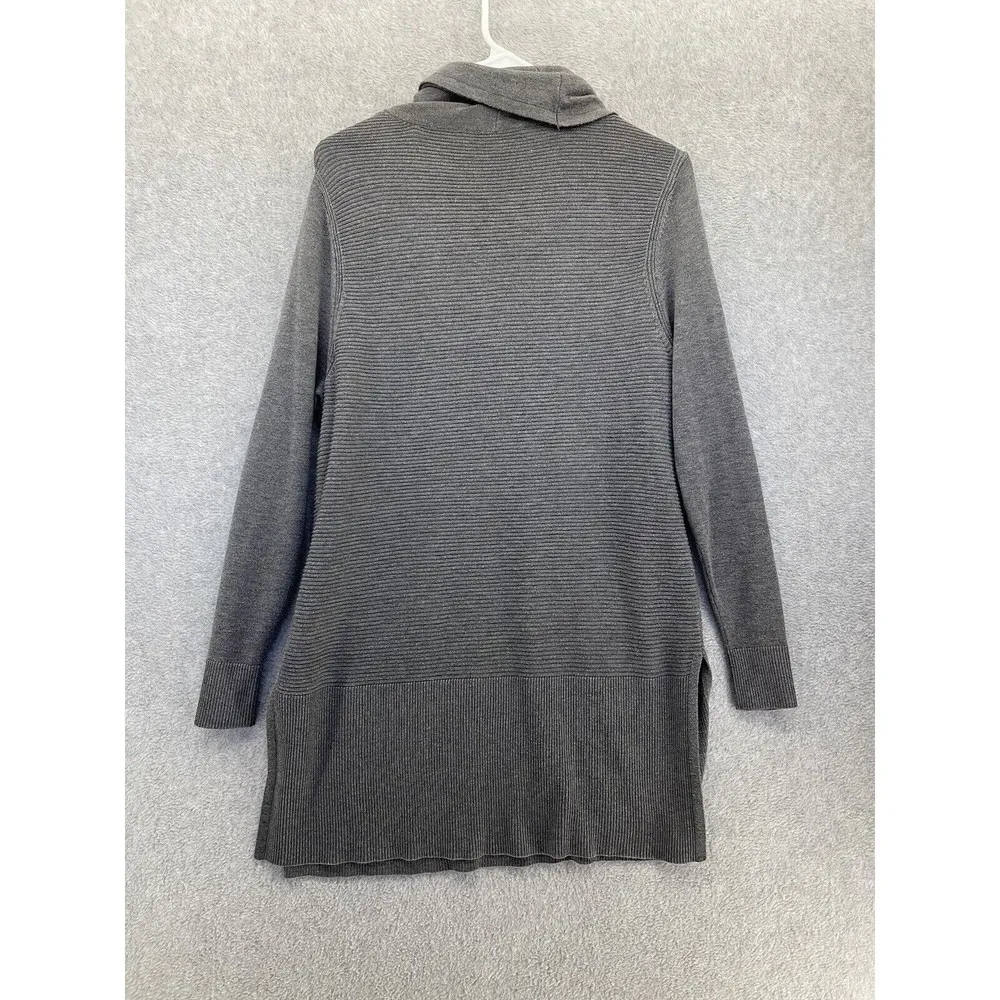 Adrienne Vittadini Women's Pullover Sweater Cowl Neck Solid Gray Size XL - Image 2