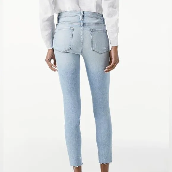 Frame Le Skinny de Jeanne Crop Jean raw hem ripped distressed jeans - Image 2