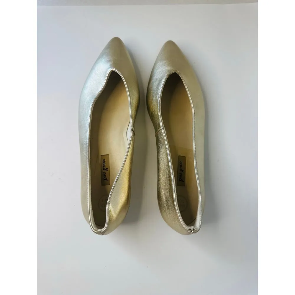Paul Green beige Gold Ballerina Classic pointed toe Ballet flats UK6.5 / US  9 - Image 11