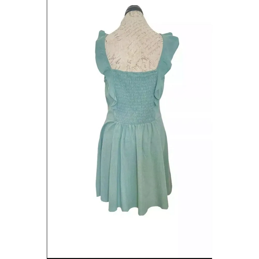 A. BYER Womens Dress Size XL Ruffle Smocked Mini CoastalCow Girl Cottagecore - Image 7