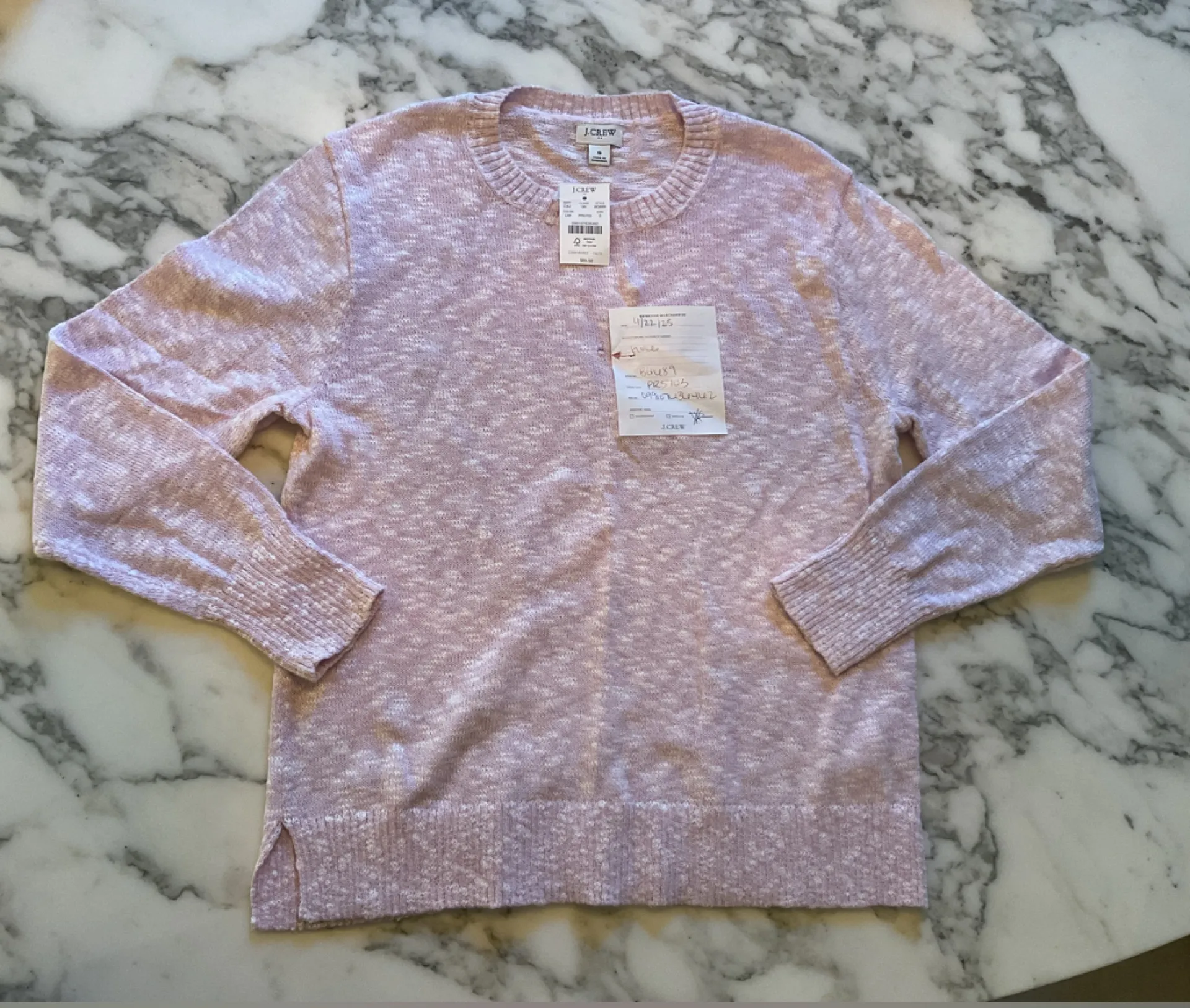 NWT J Crew Women's Lilac Purple Beach Sweater Crew Pullover Coastal Casual S - Image 1