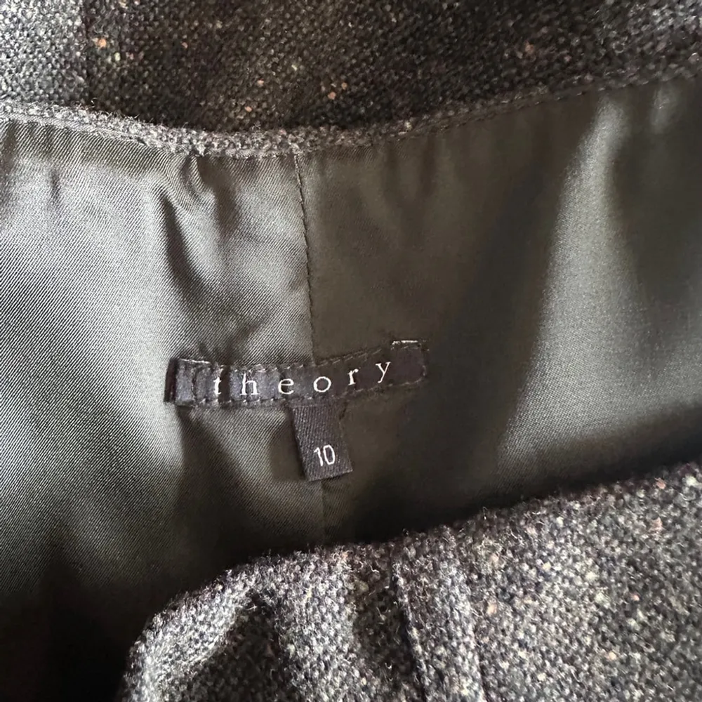 Theory Dark Green Wool Tweed Tulip Skirt Size 10 Made in USA - Image 5