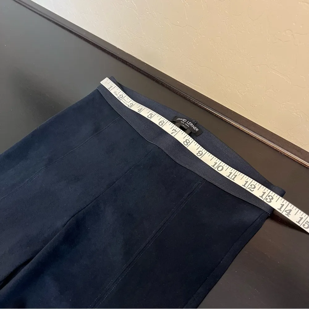 David Lerner microsuede navy blue pants, pull up elastic waist, navy blue, sz M - Image 6
