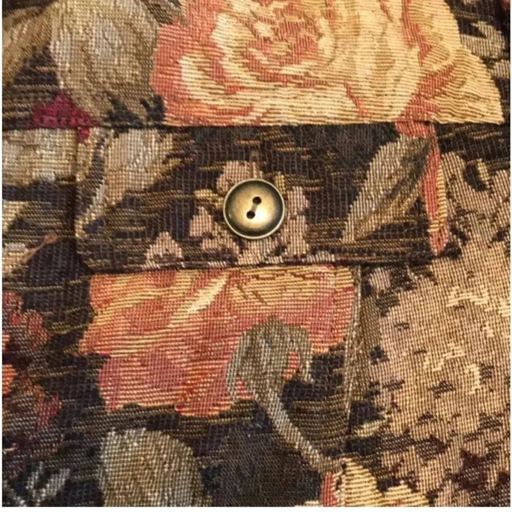 TOG SHOP Floral Brocade Blazer, Size L, Excellent Vintage Condition Green Size L - Image 8