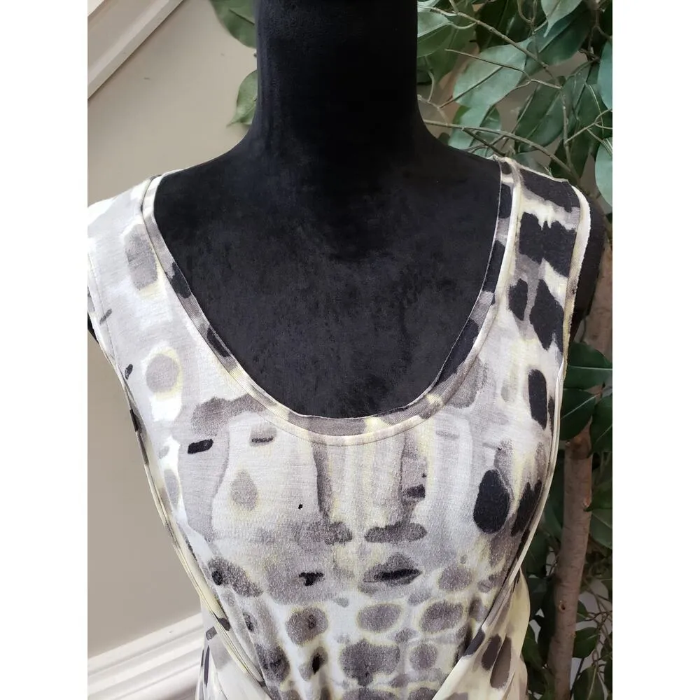 Simply Vera Vera Wang Sheath Dress Women's Medium Multi Abstract Print Stretch Gray - Image 12