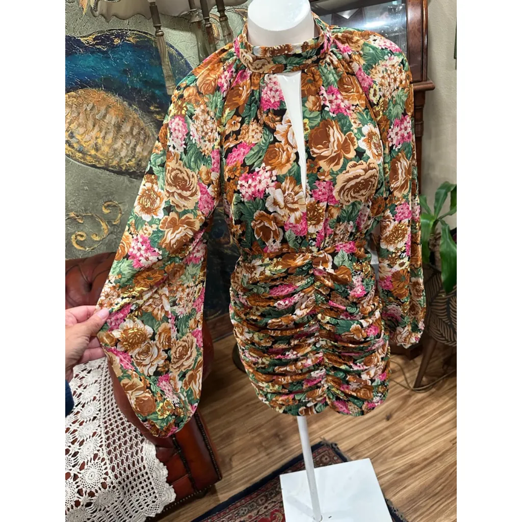 Lush Floral Mini Dress Women's Size Small - Image 2