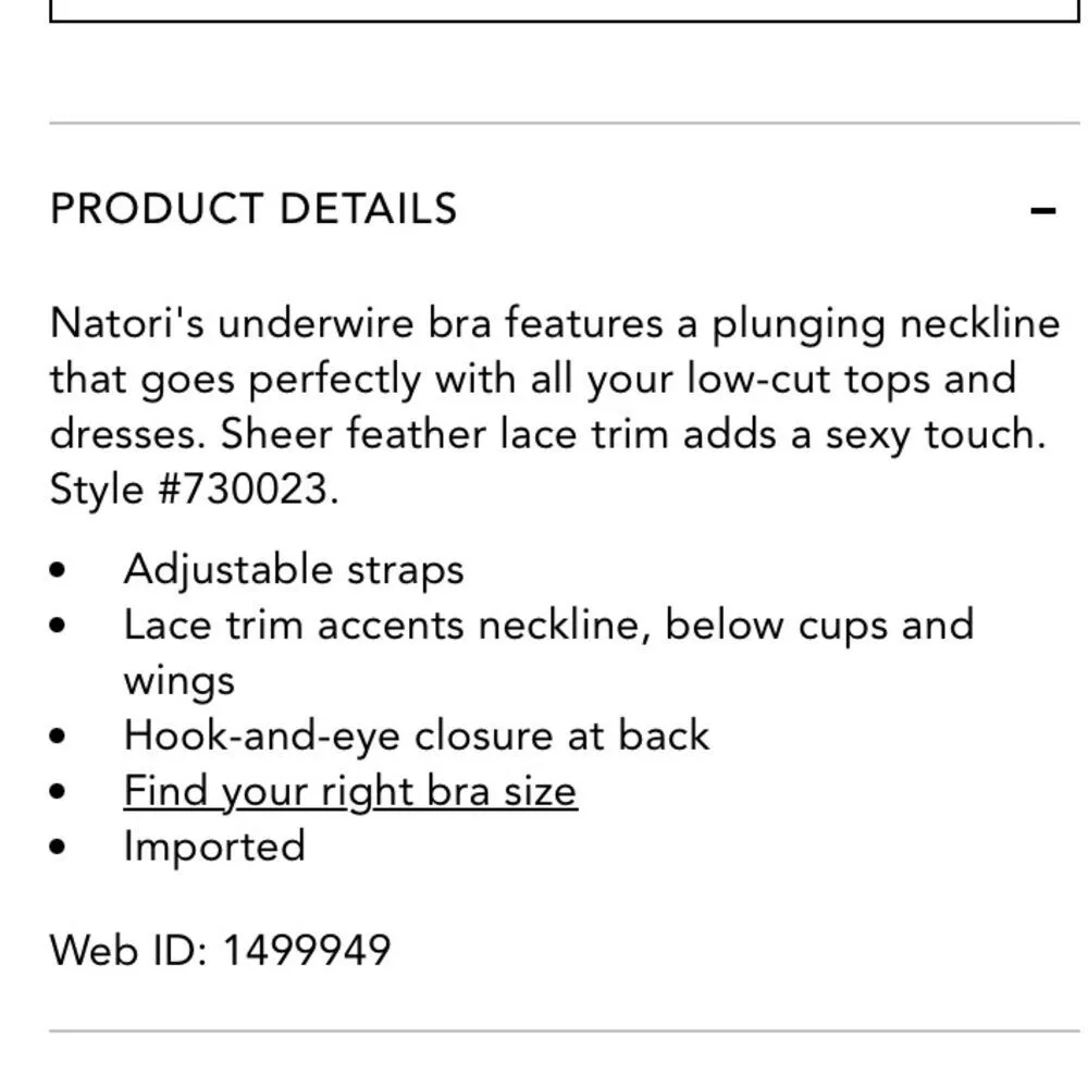 Natori Pink Feathers Underwire Plunge Lightly Lined Bra 30DDD - Image 5