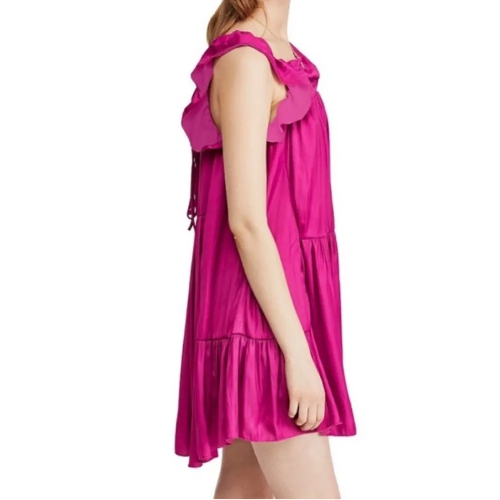 Free People Want Your Love Fuchsia Summer Dress Medium - Image 3
