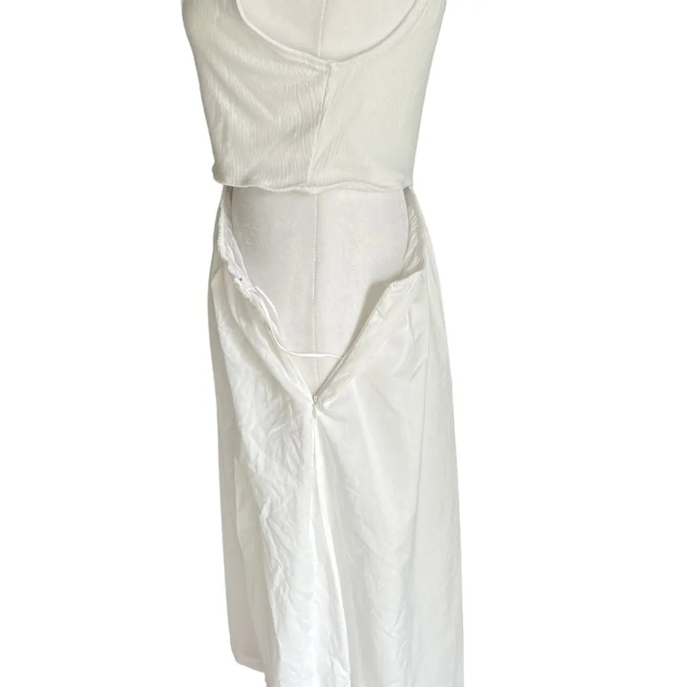 Abercrombie - NEW Mixed Fabric Cut Out Midi Dress Sz M - Image 7