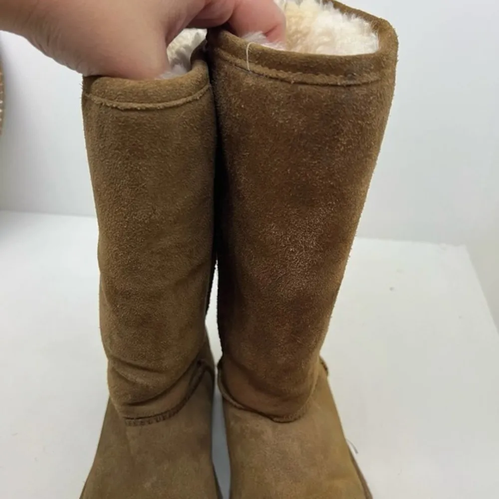 Bear Paw Elle tall suede brown tan winter boots sheepskin wool lining size 6 - Image 8