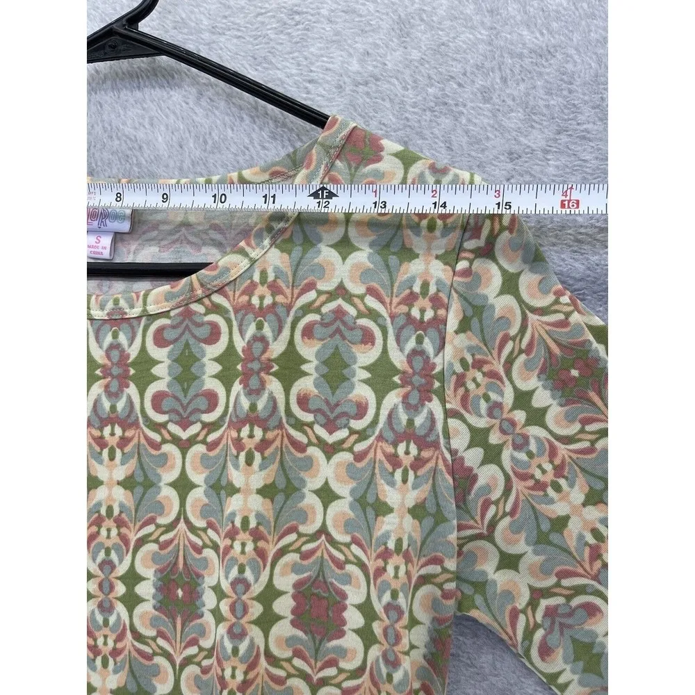 Lularoe Women's T-Shirt Dress Short Sleeve Size Small Geometric Print Yellow - Image 9