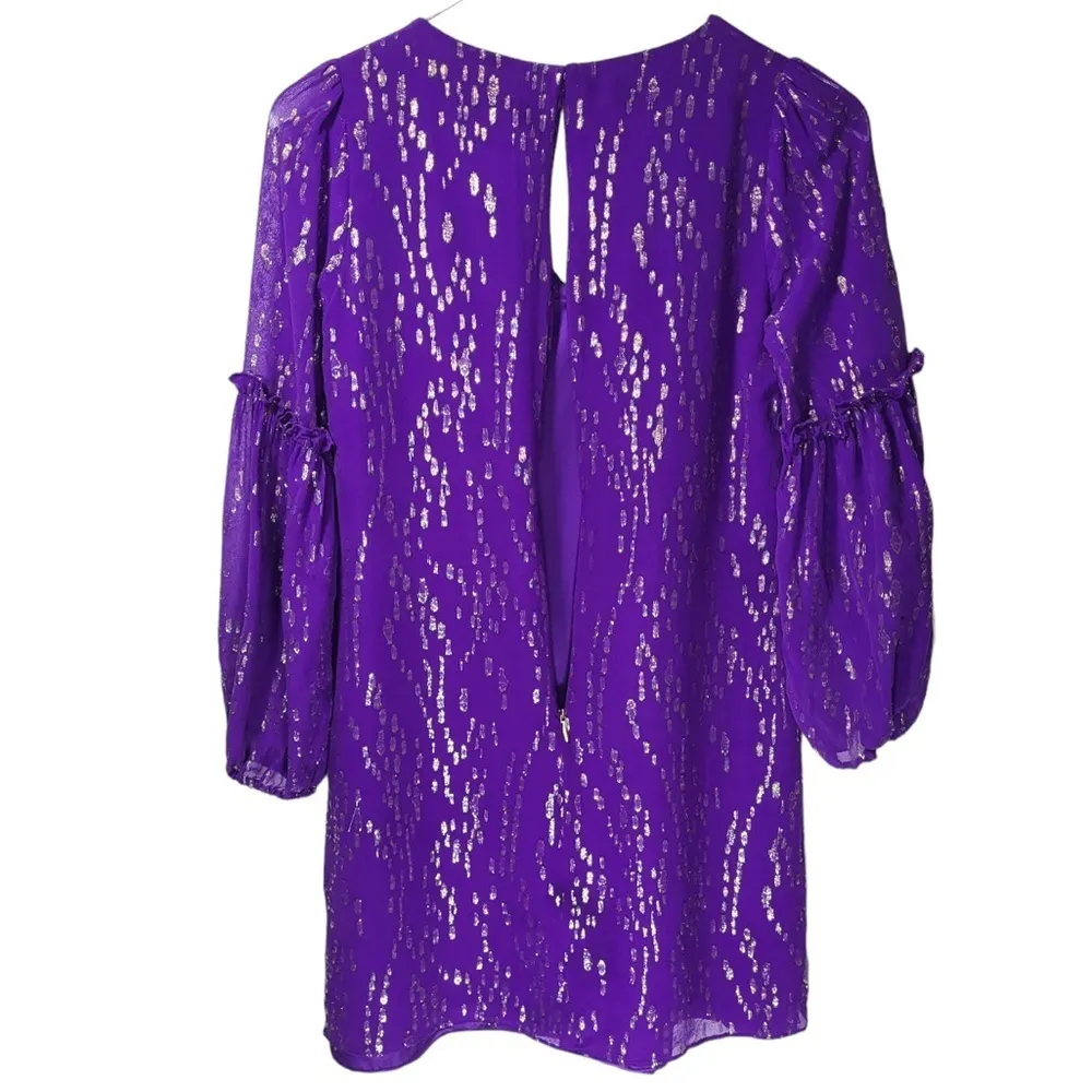 Lilly Pulitzer Cleme Silk-Blend Fish Clío Chiffon Mini Dress in Purple Berry - Image 13