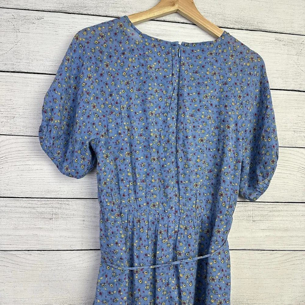 Madewell Tassel-Tie Mini Dress in Calico Floral Blue Size 6 Summer Coquette Girl - Image 7