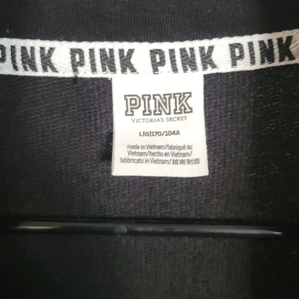 Pink Victoria’s Secret Gray & Black 1/4 zip pullover size Large - Image 14