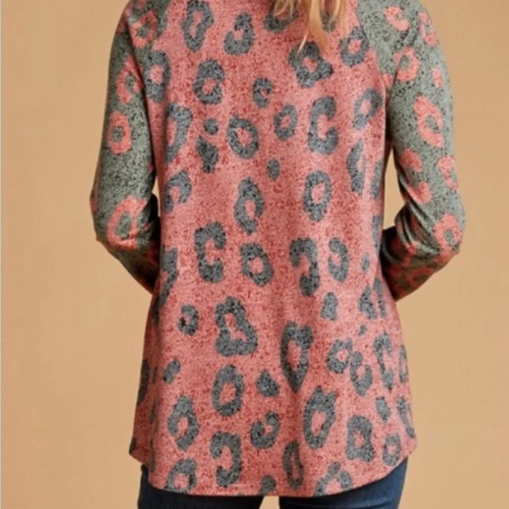 ‎Cheetah Print Raglan Top Pink Size L - Image 10